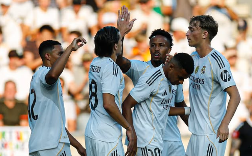Com gols de Militão e Rodrygo e show de Mbappé, Real Madrid goleia WSG Tirol em amistoso