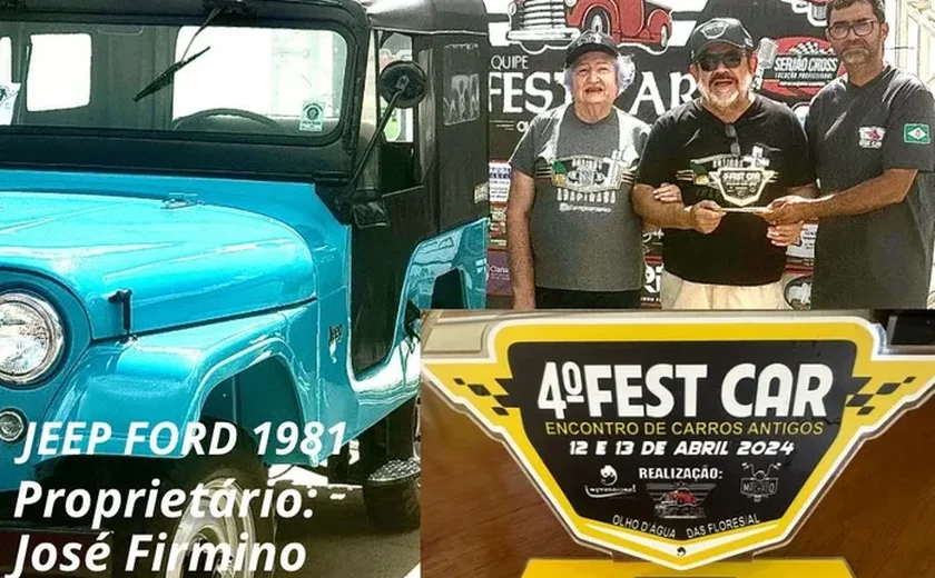 Jornalista e juiz aposentado arapiraquense, José Firmino, é premiado no 4º Fest Car, em Olho D’água da Flores