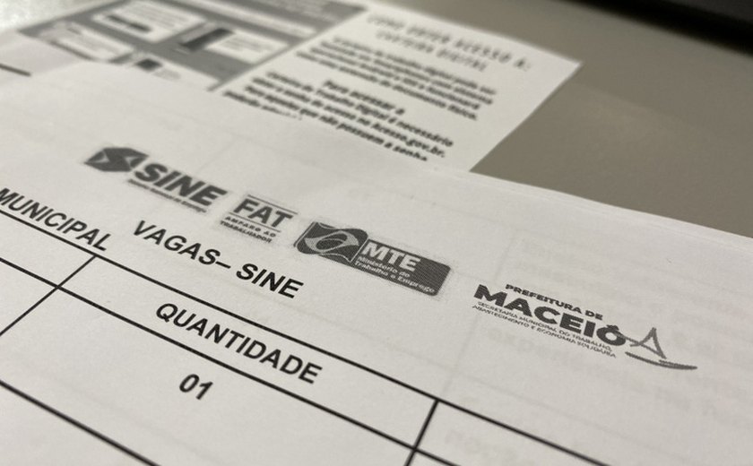 Sine Maceió oferta mais de 200 oportunidades para o mercado de trabalho