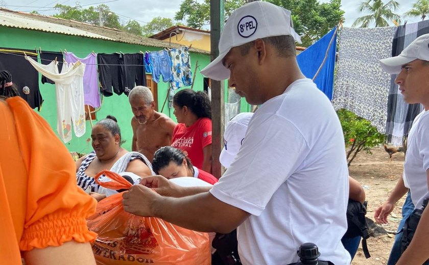 PM realiza entrega de donativos às vítimas das chuvas em Marechal Deodoro