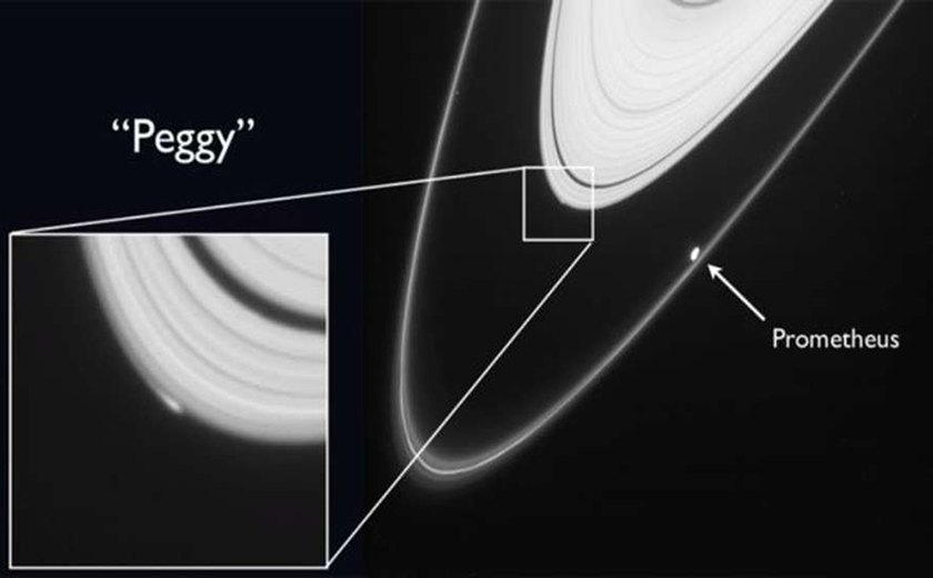 Sonda tenta desvendar mistério de minilua embutida em anel de Saturno