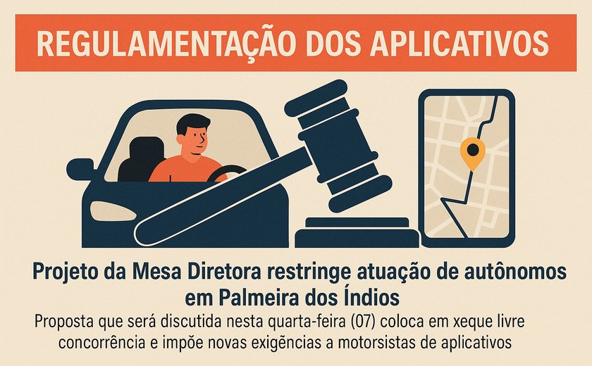 Projeto de vereadores que compõe a Mesa Diretora restringe atuação de autônomos em Palmeira dos Índios