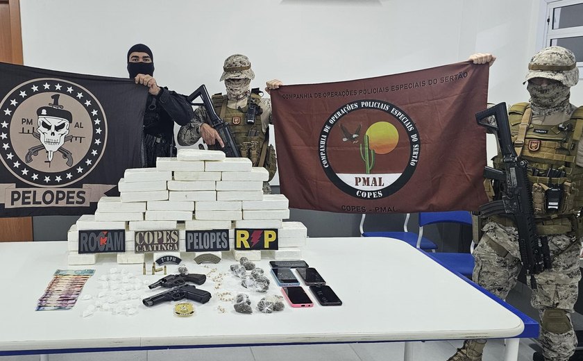 Em Santana do Ipanema, operação da PM apreende mais de 40 quilos de cocaína