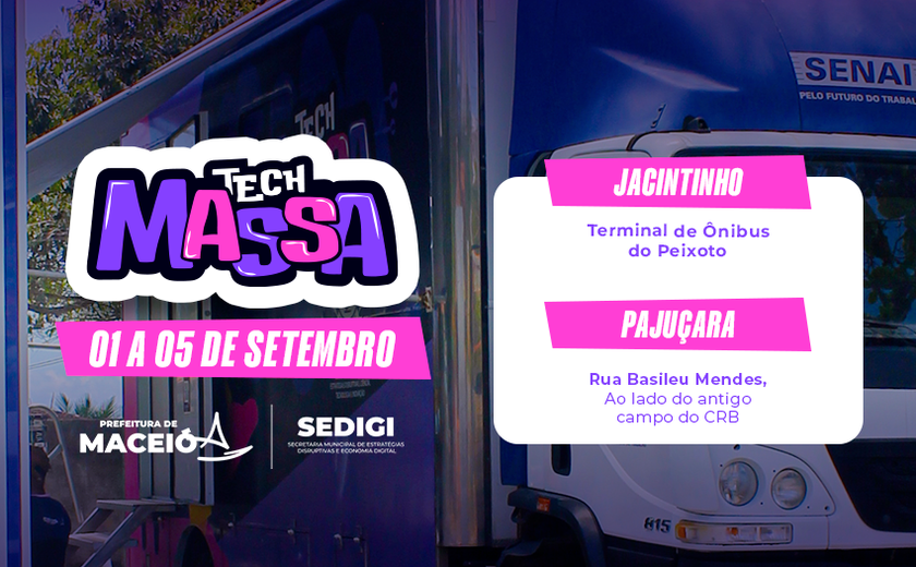 Tech Massa oferece cursos gratuitos no Jacintinho e na Pajuçara