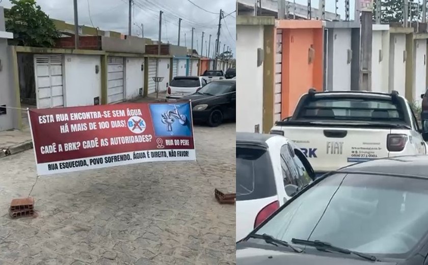 Moradores cercam carro da BRK em protesto por falta de água há mais de 100 dias no Pilar