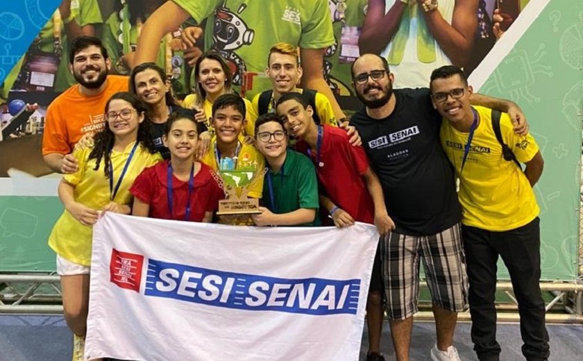 Equipes Sesi/Senai comemoram prêmios no torneio regional de robótica