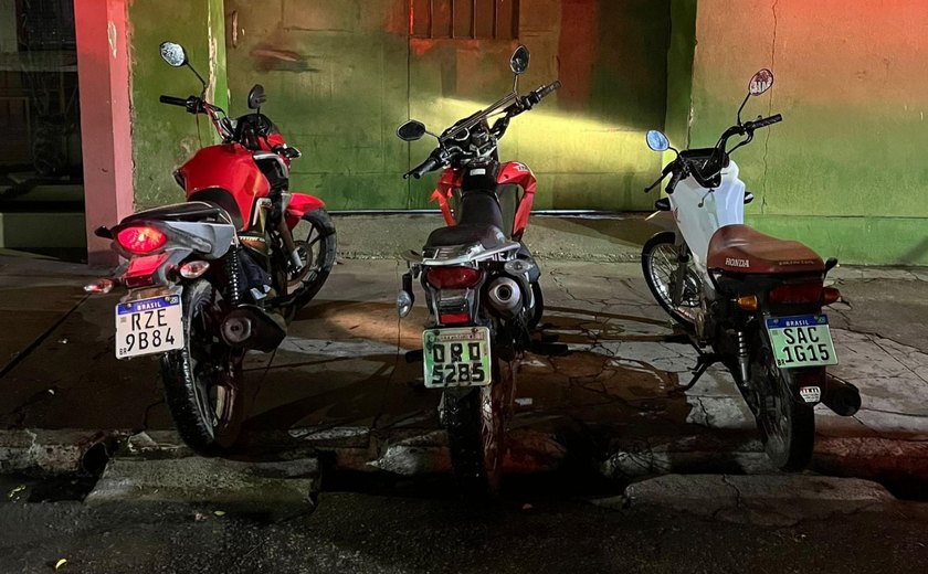 PM recupera quatro motocicletas com queixa de roubo e prende foragido da justiça durante ações pelo estado
