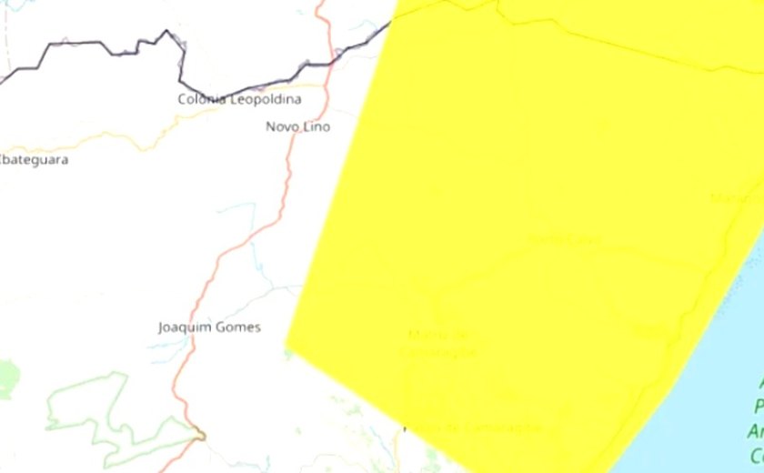 Chuvas fortes: Inmet emite alerta para Litoral Norte e Zona da Mata de Alagoas