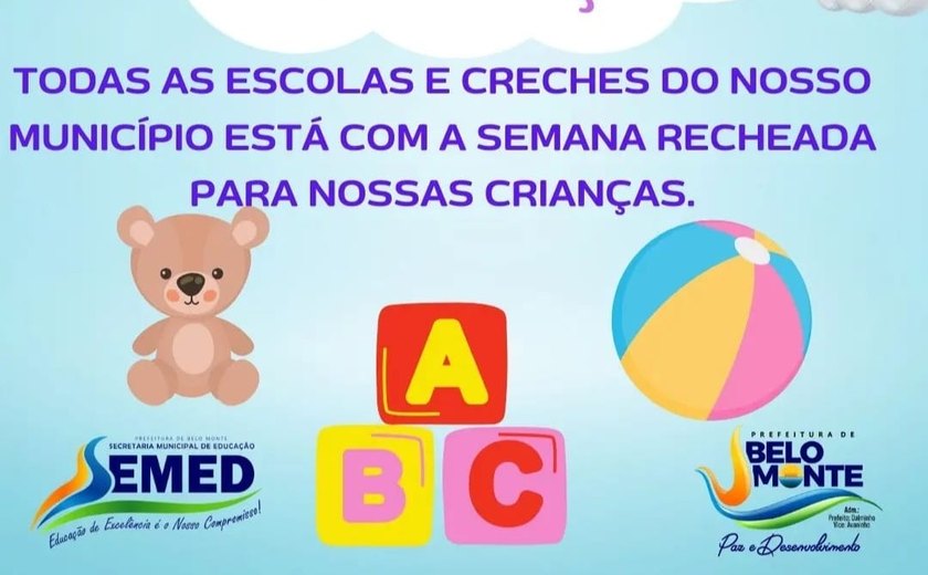 Secretaria de Educação de Belo Monte promove diversas atividades para comemorar Semana da Criança