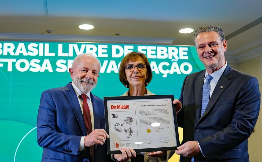 Lula recebe certificado de país livre da febre aftosa