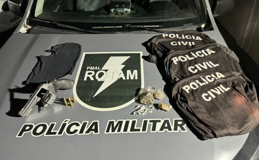 PM armas de fogo e combate o tráfico de drogas em Maceió e o interior