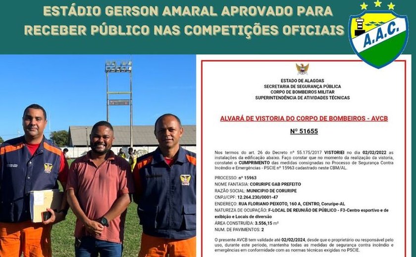 Gerson Amaral tem laudos aprovados para jogos com público da Copa Alagoas e do Estadual Série B 2022