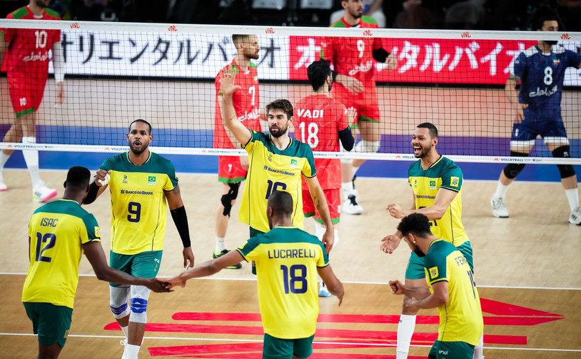 Brasil oscila, mas vence Irã na Liga das Nações de Vôlei Masculino