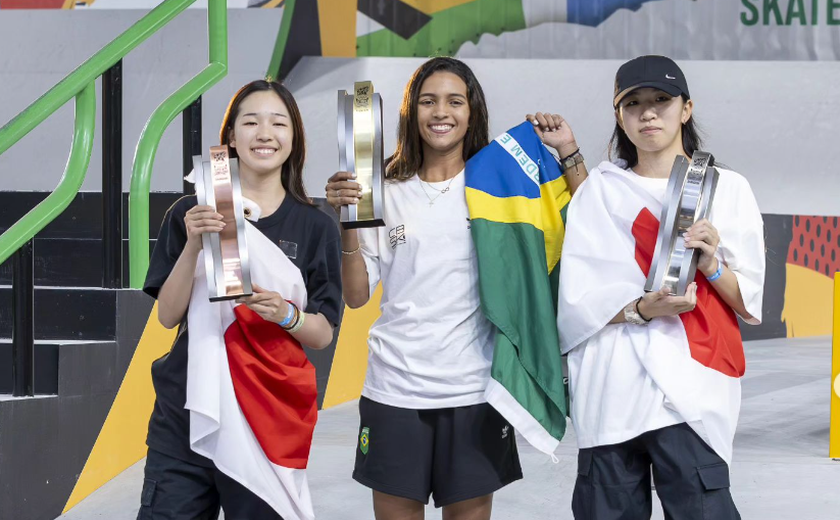 Rayssa Leal é campeã do skate street em Xangai, mas Brasil fica sem medalhas no park