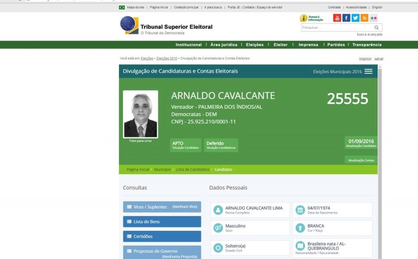 Preso e prestes a ser julgado por homicídio Arnaldo do Detran está apto para a eleição
