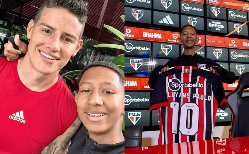 Torcedor vítima de racismo visita CT do São Paulo, ganha camisa e tira foto com jogadores