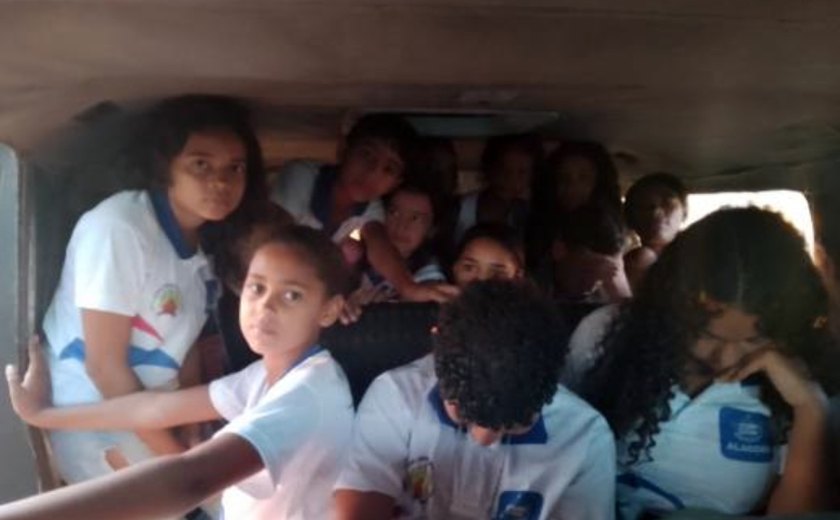 Revelação de transporte inadequado de estudantes causa indignação nas redes sociais; alunos são transportados em ‘latas de sardinhas”