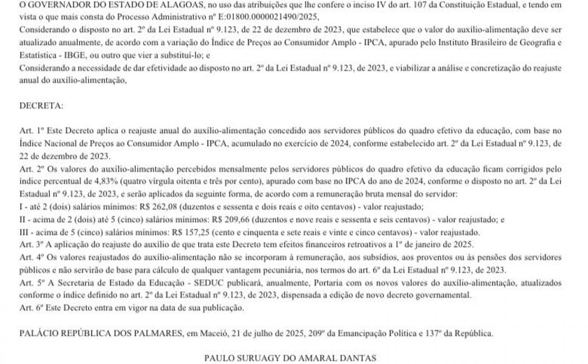 Governo anuncia reajuste do auxílio-alimentação para servidores da educação retroativo a janeiro