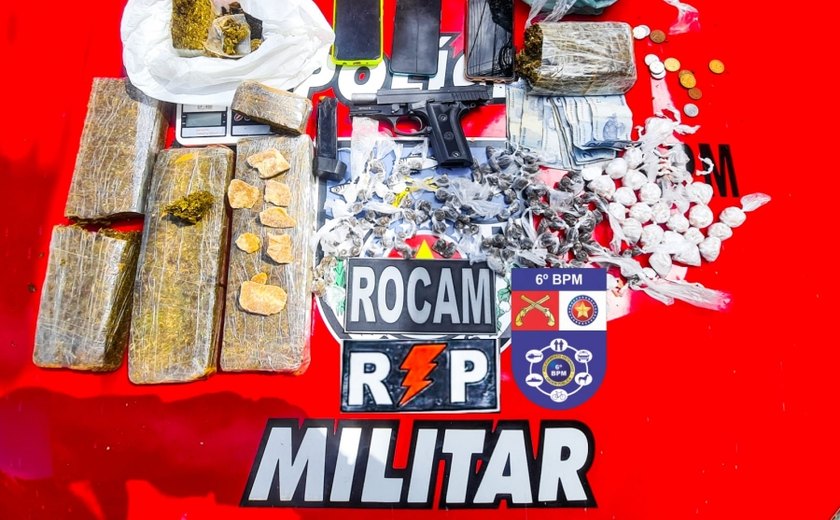 Em ações distintas, 6º BPM e 2ª CPM/I apreendem duas armas e mais de 3kg de drogas