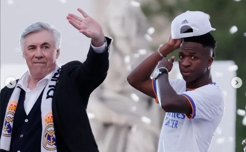 Vini Jr se despede de Ancelotti em carta aberta: 'Mudou a minha vida como pessoa e jogador'