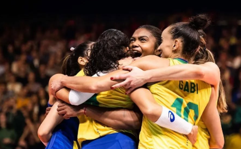 Seleção feminina brilha contra a Bélgica e larga com vitória na Liga das Nações de Vôlei
