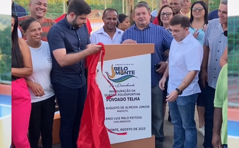 Belo Monte: prefeito Dalminho entrega quadra poliesportiva aos moradores do povoado Telha