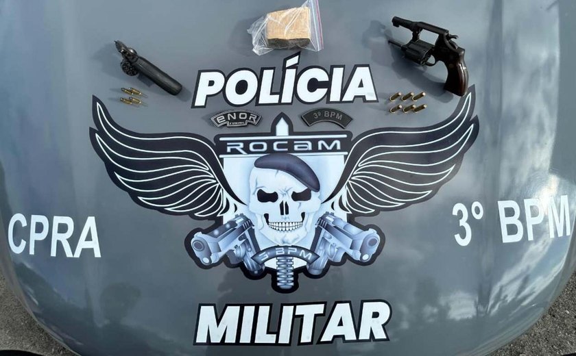 PM-AL apreende armas, drogas e recupera celular em Arapiraca