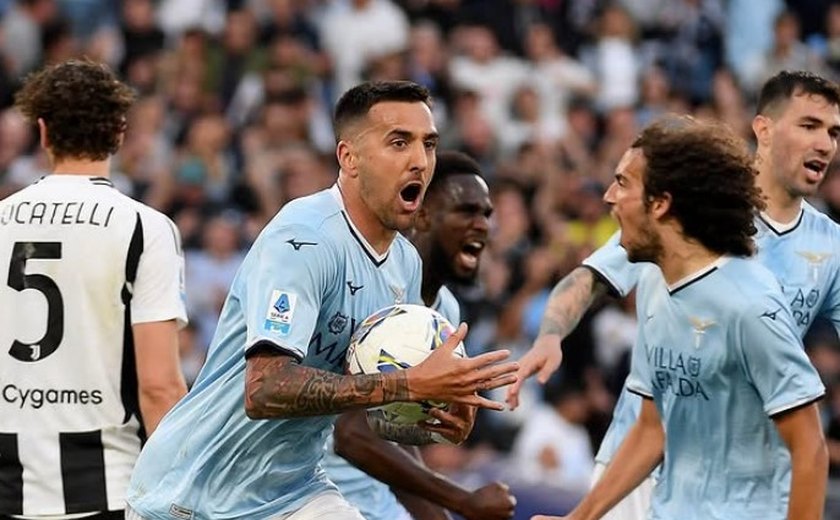 Lazio arranca empate da Juventus nos acréscimos e se mantém na briga pelo G-4 do Italiano