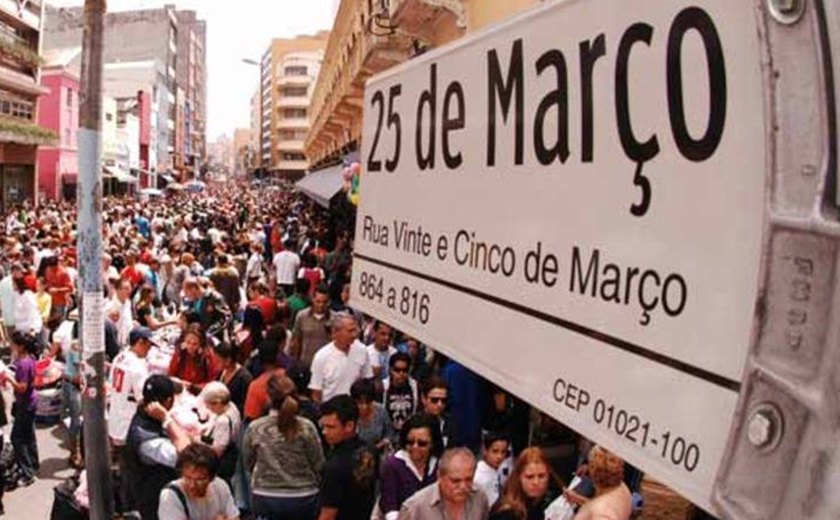 Rua 25 de Março, de São Paulo, se muda para Palmeira