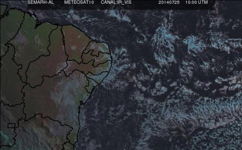 Tempo parcialmente nublado durante o fim de semana em Alagoas