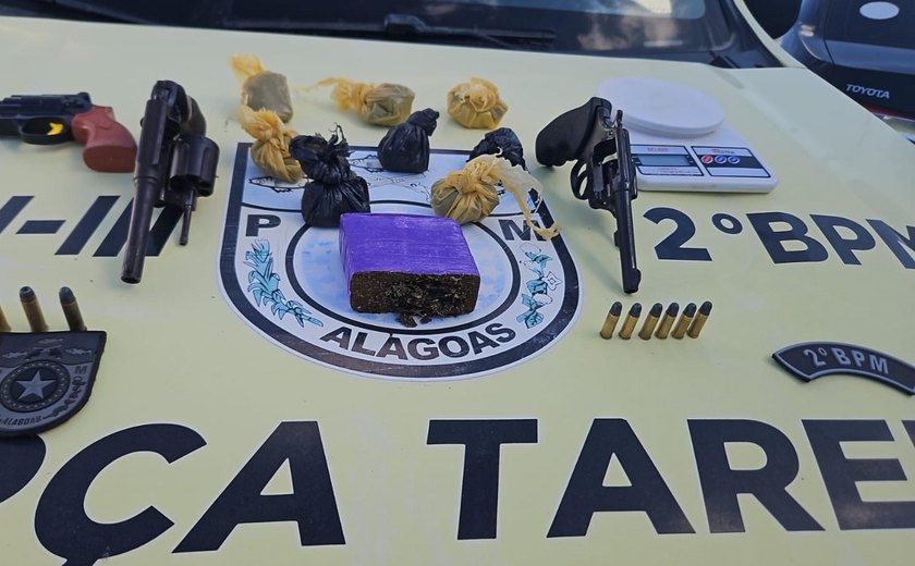 PM apreende quatro armas de fogo durante ações em Murici e Santana do Ipanema