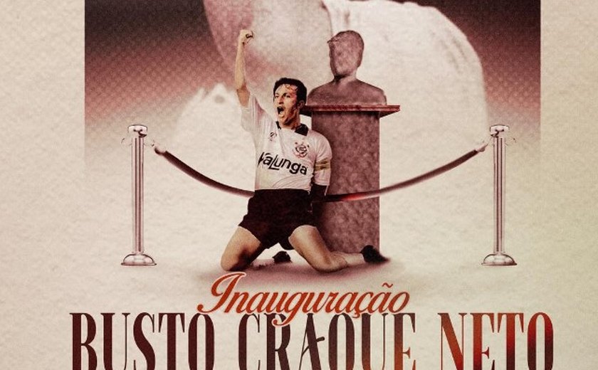 Neto tem busto inaugurado no Parque São Jorge e se emociona em homenagem do Corinthians