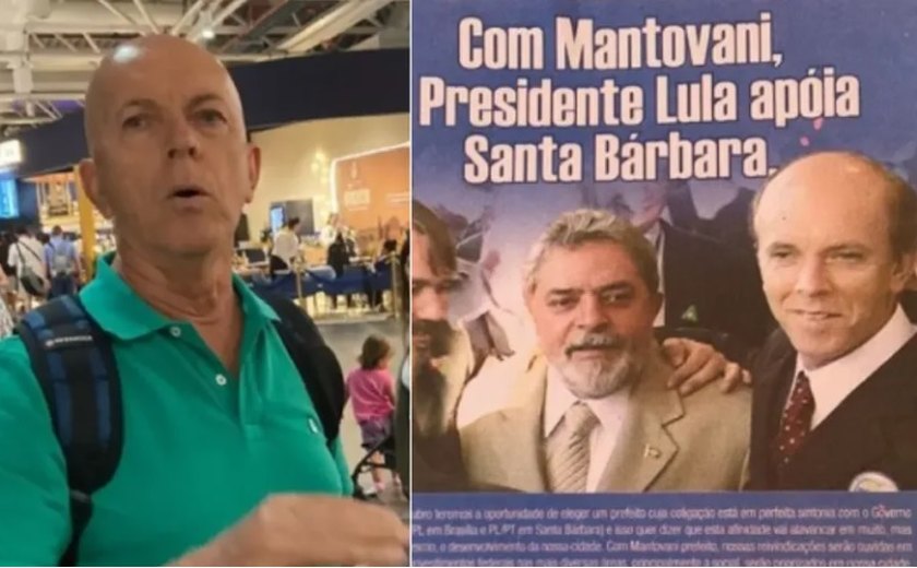 Suspeito de hostilizar Moraes teve santinho ao lado de Lula quando se candidatou a prefeito no interior de SP