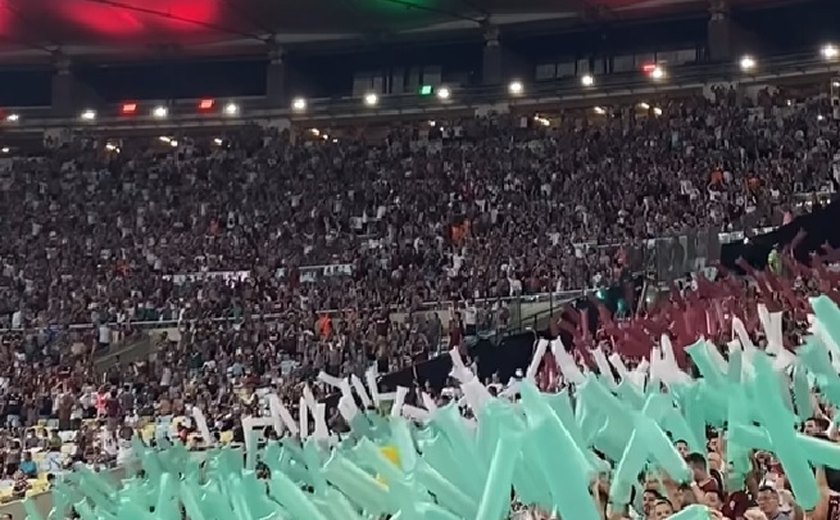 Torcedor do Fluminense flagra colorado com máscara de macaco provocando tricolores no Maracanã e pede punição