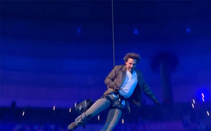 De rapel, Tom Cruise representa Los Angeles no encerramento da Olimpíada de Paris 2024