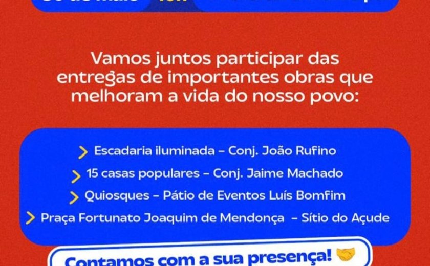 Prefeito Jorge Galvão entrega quatro obras em Jundiá nesta sexta