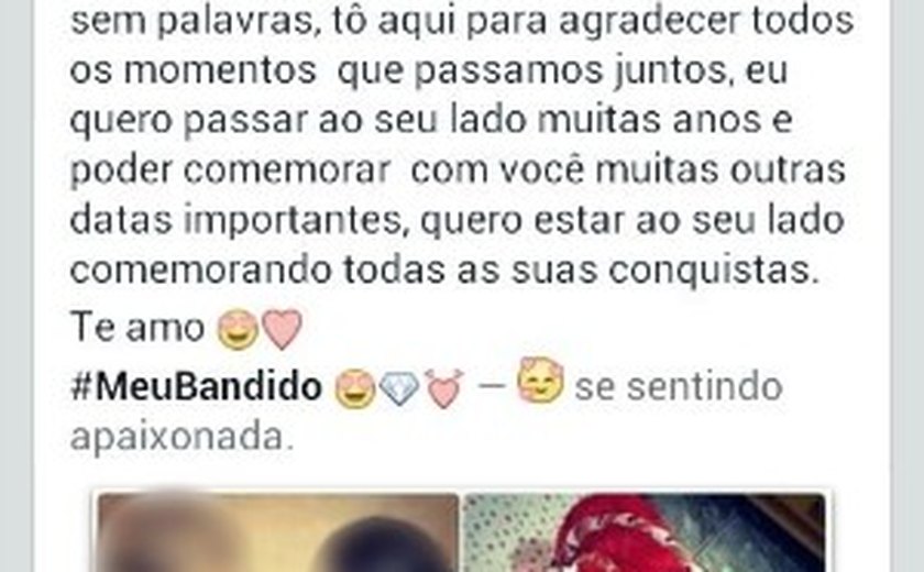 Jovem posta ‘#MeuBandido’ na web e é autuada por apologia de criminoso