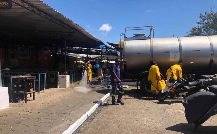 Mercado da Produção recebe mutirão e passa por serviço de desinfecção e limpeza