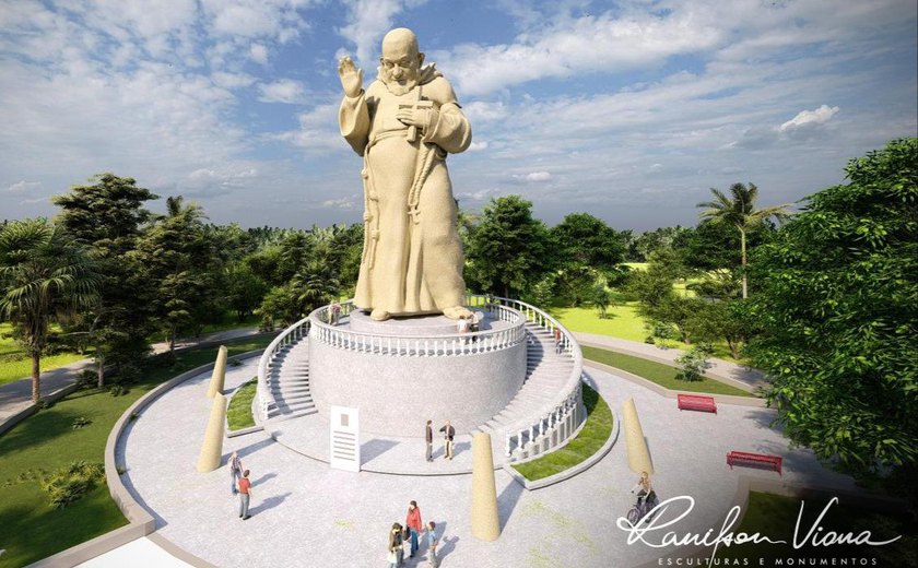 Meio milhão é o valor de estátua de Frei Damião em Palmeira