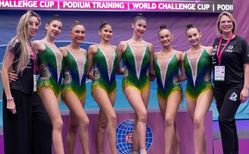Brasil leva 1º pódio em Mundiais de ginástica rítmica com a prata na edição juvenil da Bulgária