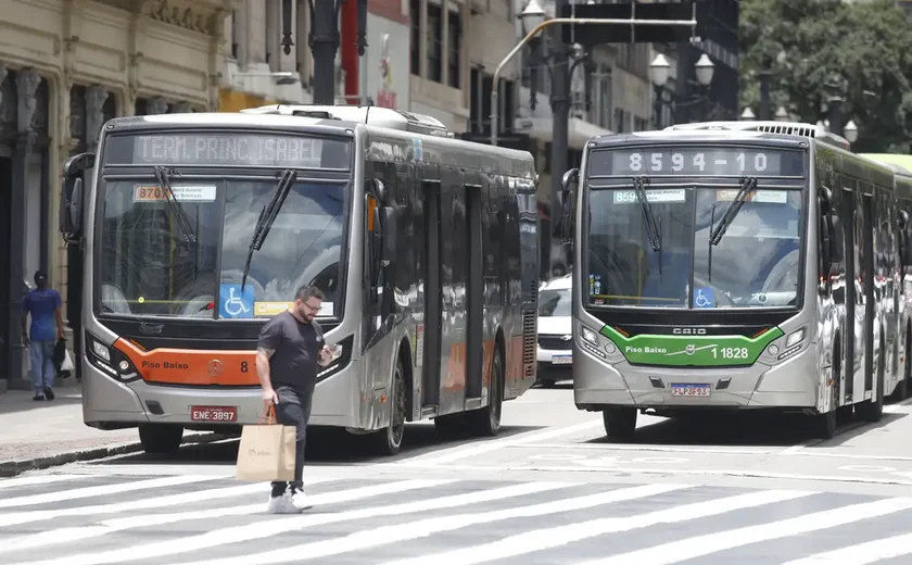 Ônibus perde o controle, atinge veículos, imóvel e derruba árvore em SP