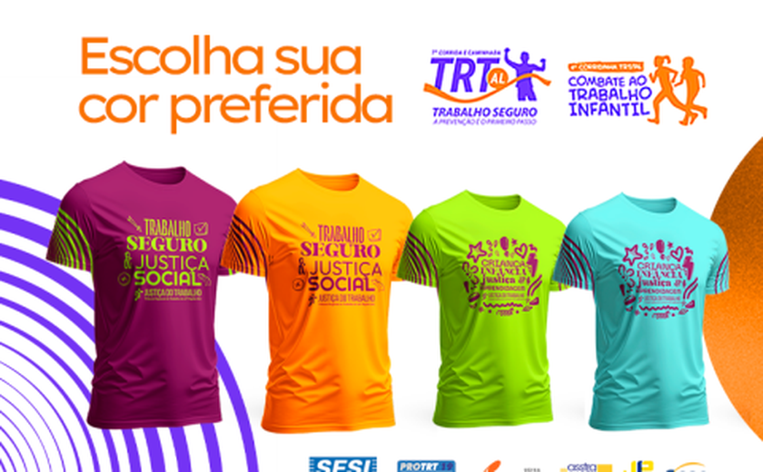TRT-19 abre a votação para a escolha das cores das camisas da 7ª Corrida e Caminhada Trabalho Seguro