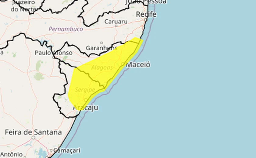Inmet emite alerta de chuvas fortes para Maceió e outros 77 municípios alagoanos