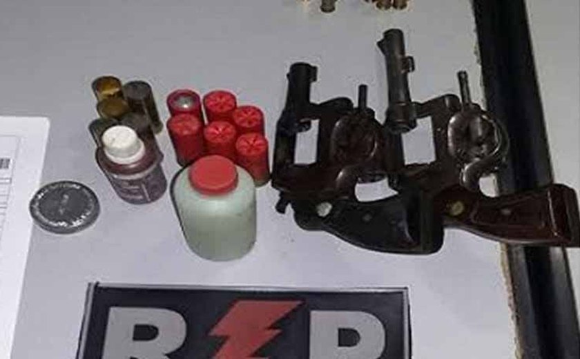 Operação da PM e Gecoc apreende armas de fogo em Palmeira dos Índios e Cacimbinhas