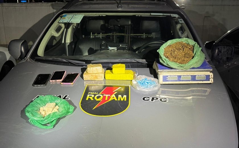 Rotam apreende arma, drogas e recupera veículo roubado durante ocorrências em Maceió
