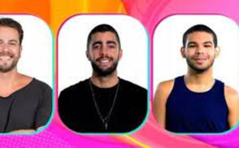 No ‘BBB 22’, Gustavo, Pedro Scooby e Vinicius disputam oitavo paredão