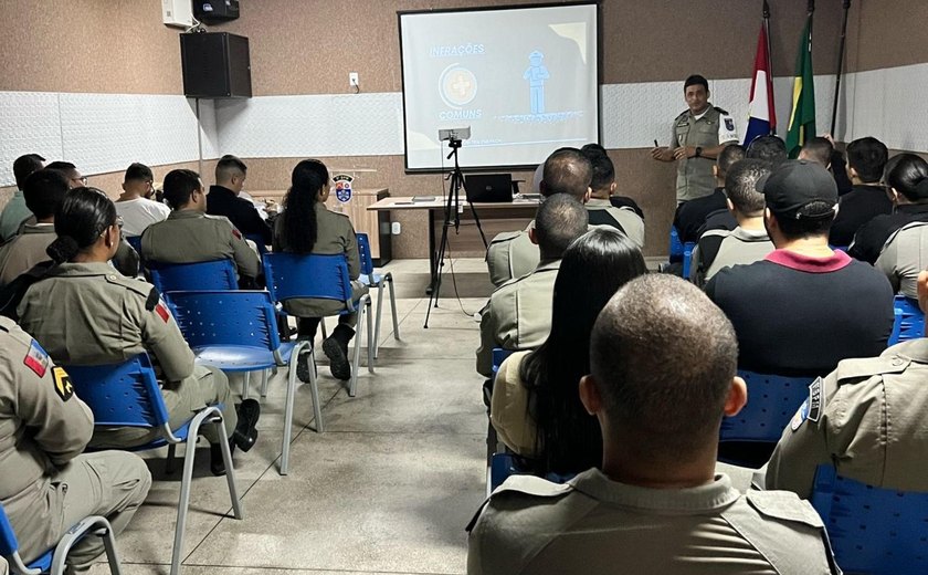 Tropa do 9º Batalhão da PM recebe capacitação em procedimentos de Trânsito
