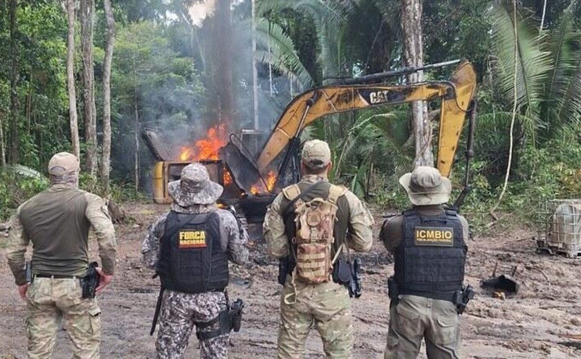 PF, ICMBio e Força Nacional combatem garimpo ilegal em 3 estados da Amazônia Legal