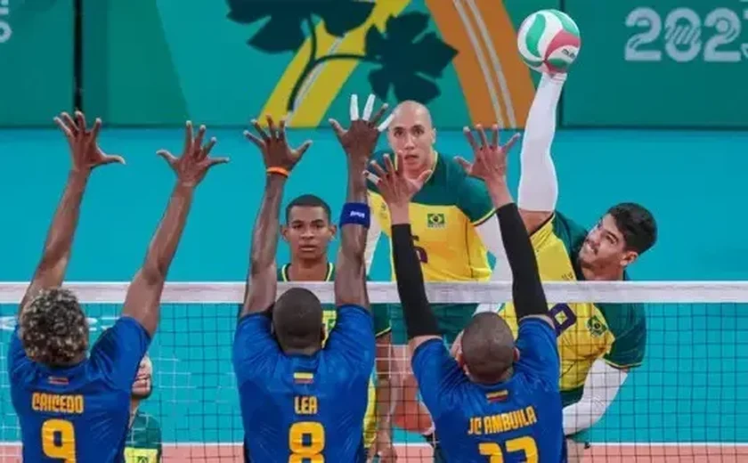Brasil vence Cuba e avança direto às semifinais do vôlei masculino no Pan de Santiago