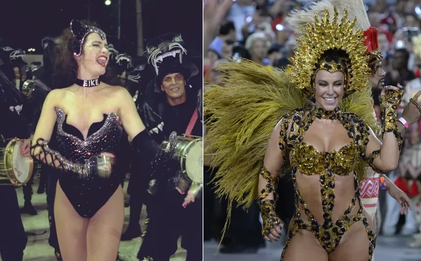 Luma de Oliveira posta Paolla Oliveira na Grande Rio e lembra sua fantasia icônica de onça-preta em 1998